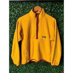 VTG Patagonia Sherbet Orange Synchilla Fleece Jacket Small Quarter Zip